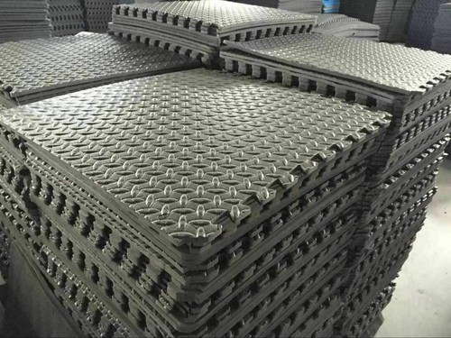 Black interlocking mat yoga - black,