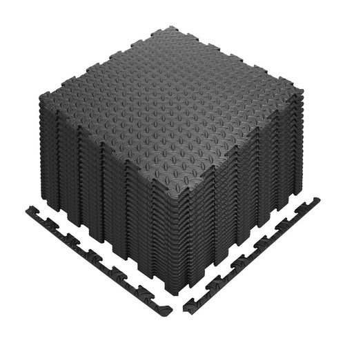 Black interlocking mat - mat, yoga