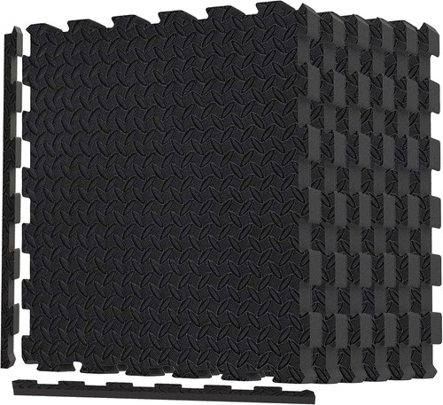 Black interlocking mat - interlocking, yoga