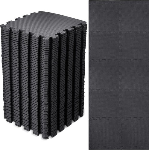Black interlocking mat yoga - mat,